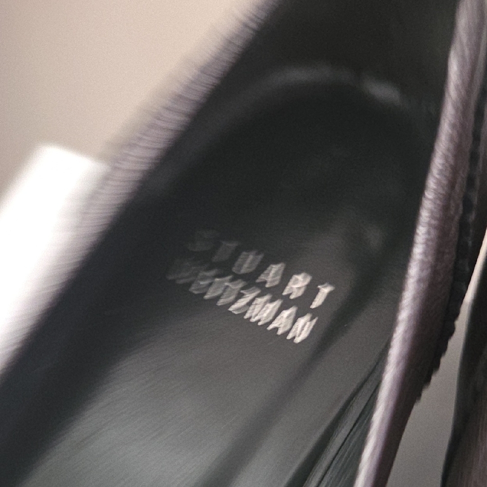 Stuart Weitzman Metallic Charcoal Loafers - Picture 4 of 12